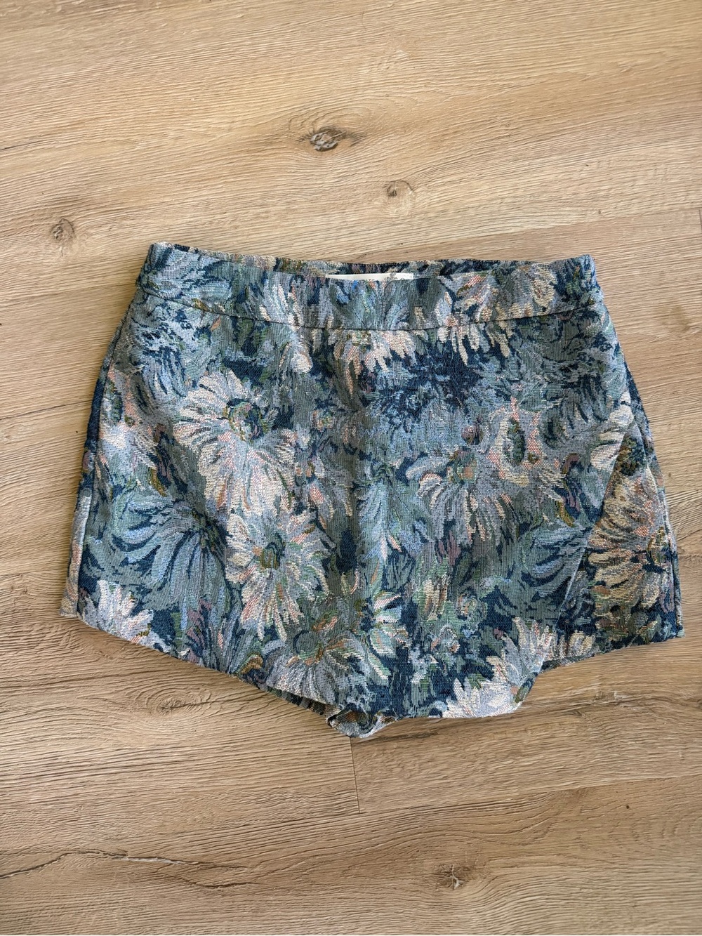 Altar'd State Floral Jacquard High-Waist Shorts